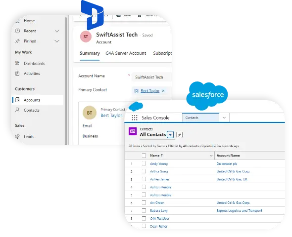 Salesforce and Microsoft Dynamics 365 integration example